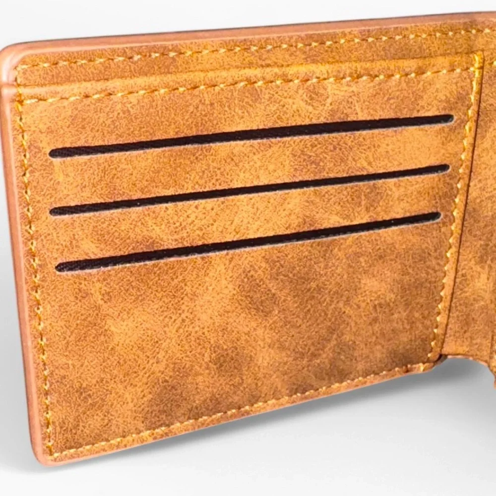 Authentic Tan Leather Bifold Wallet
